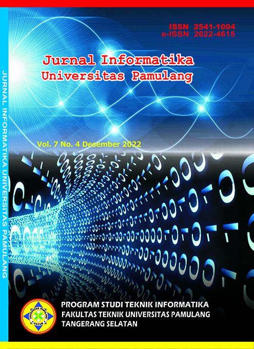 Jurnal Informatika Universitas Pamulang Vol. 7 No. 4 Desember 2022