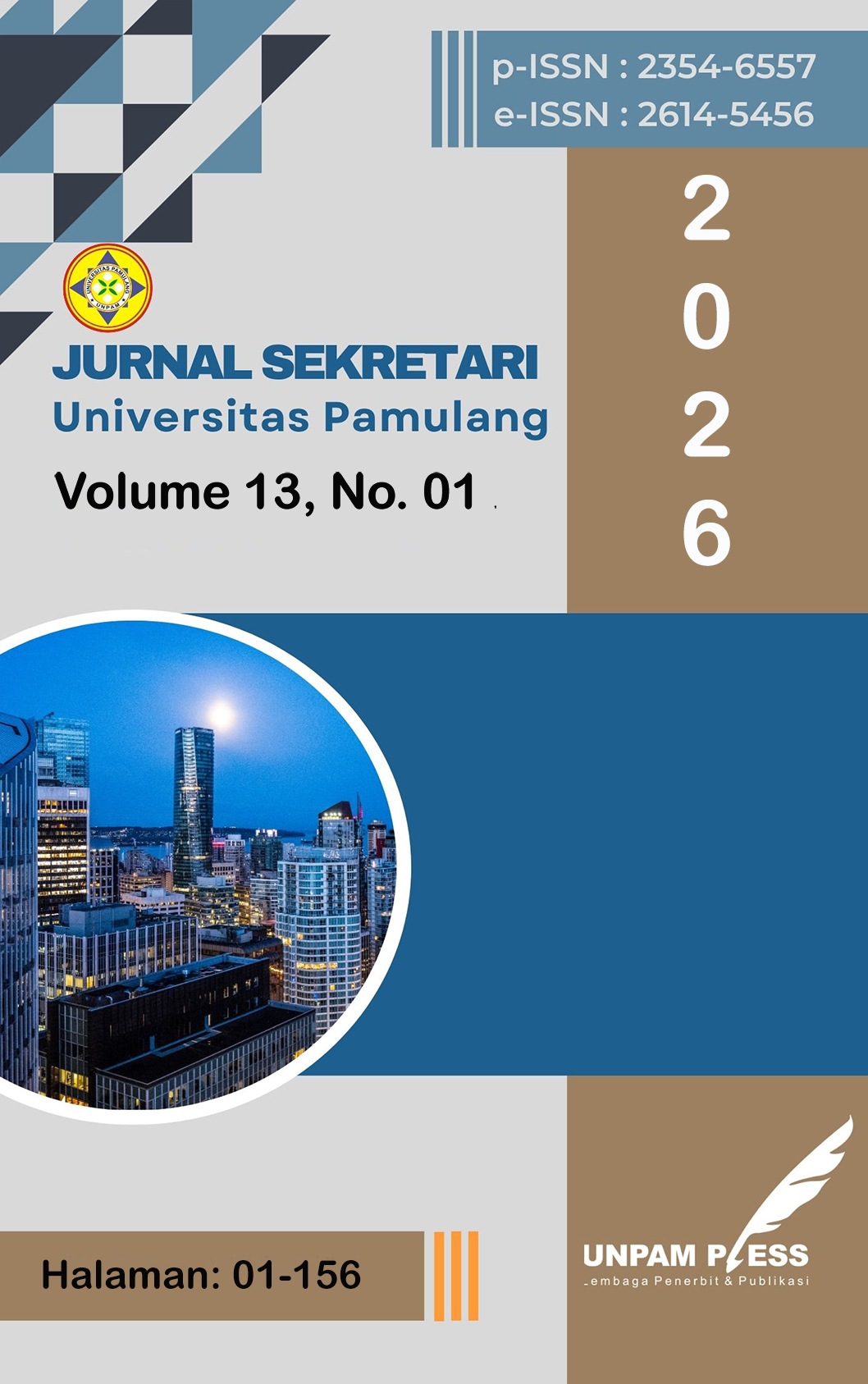 					View Vol. 13 No. 1 (2026): JURNAL SEKRETARI
				