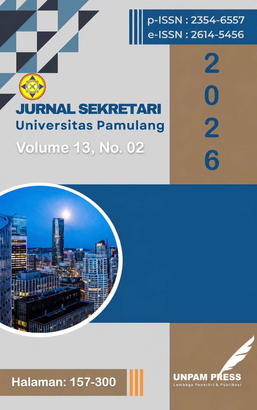 					View Vol. 13 No. 2 (2026): JURNAL SEKRETARI
				