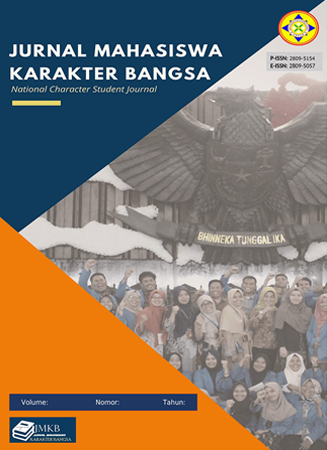 					View Vol. 4 No. 2 (2024): Jurnal Mahasiswa Karakter Bangsa Vol.4 No.2 September 2024
				