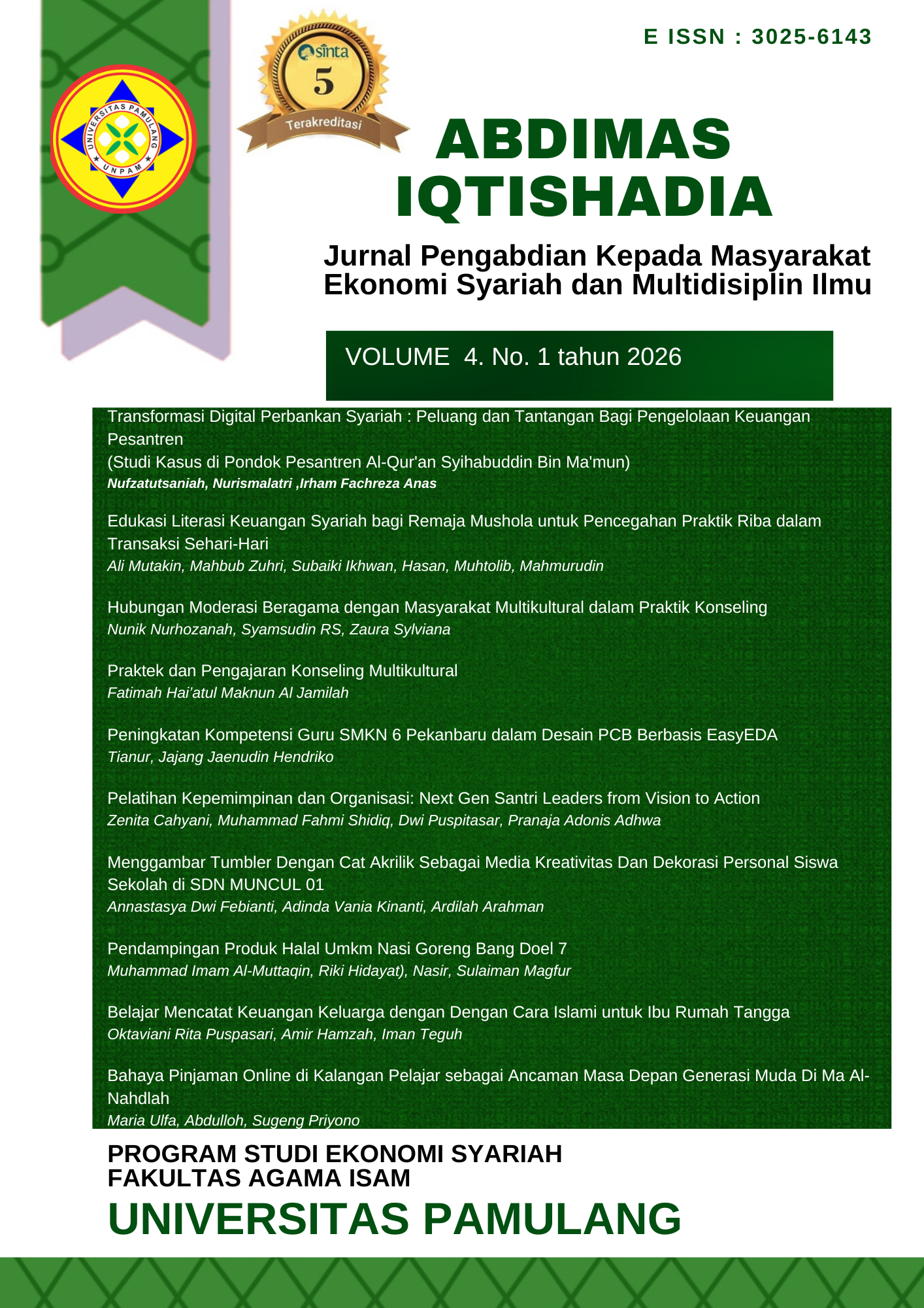 					View Vol. 4 No. 1 (2026): ABDIMAS Iqtishadia
				