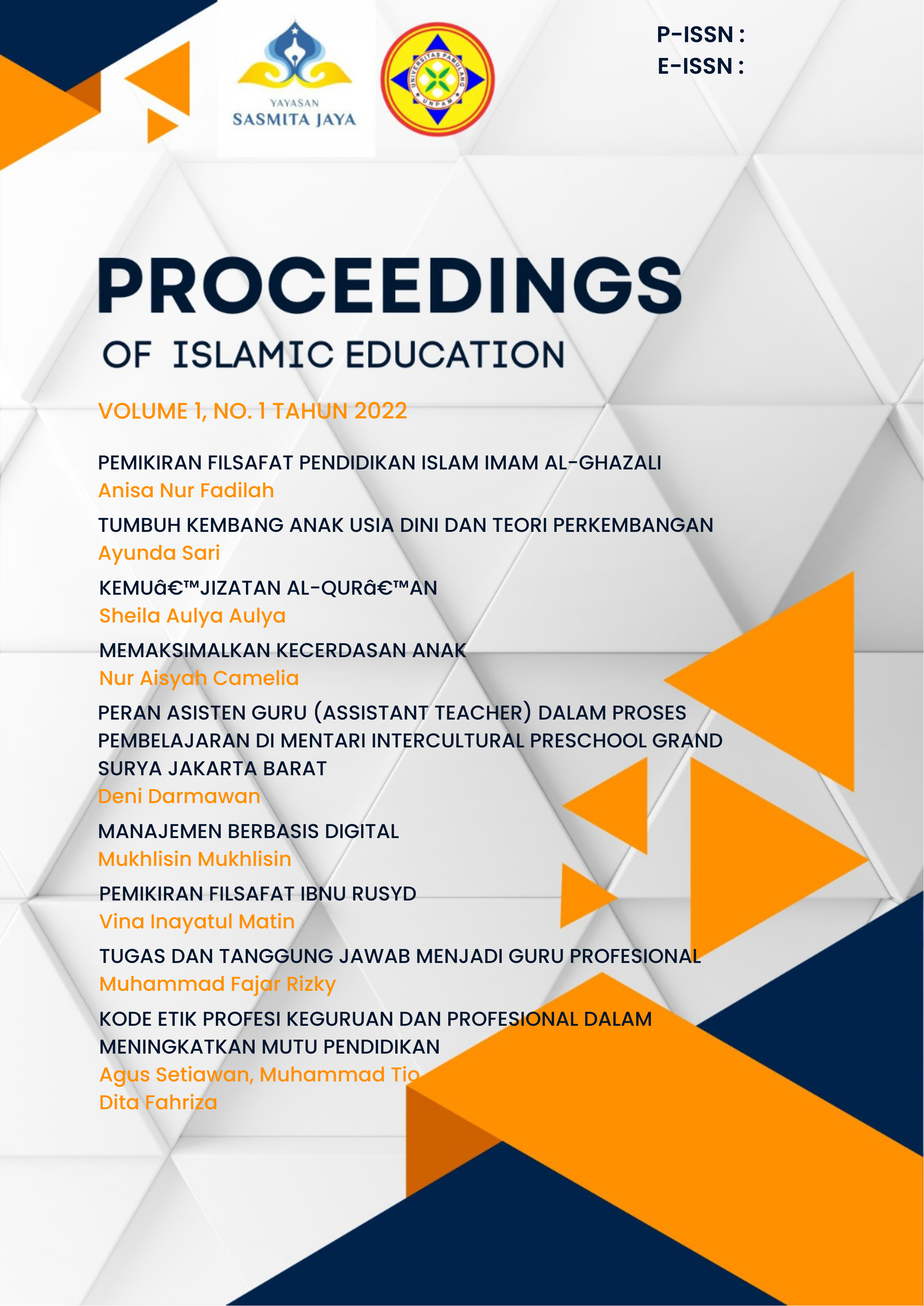 					View Vol. 1 No. 1 (2023): Proceedings of Islamic Education
				