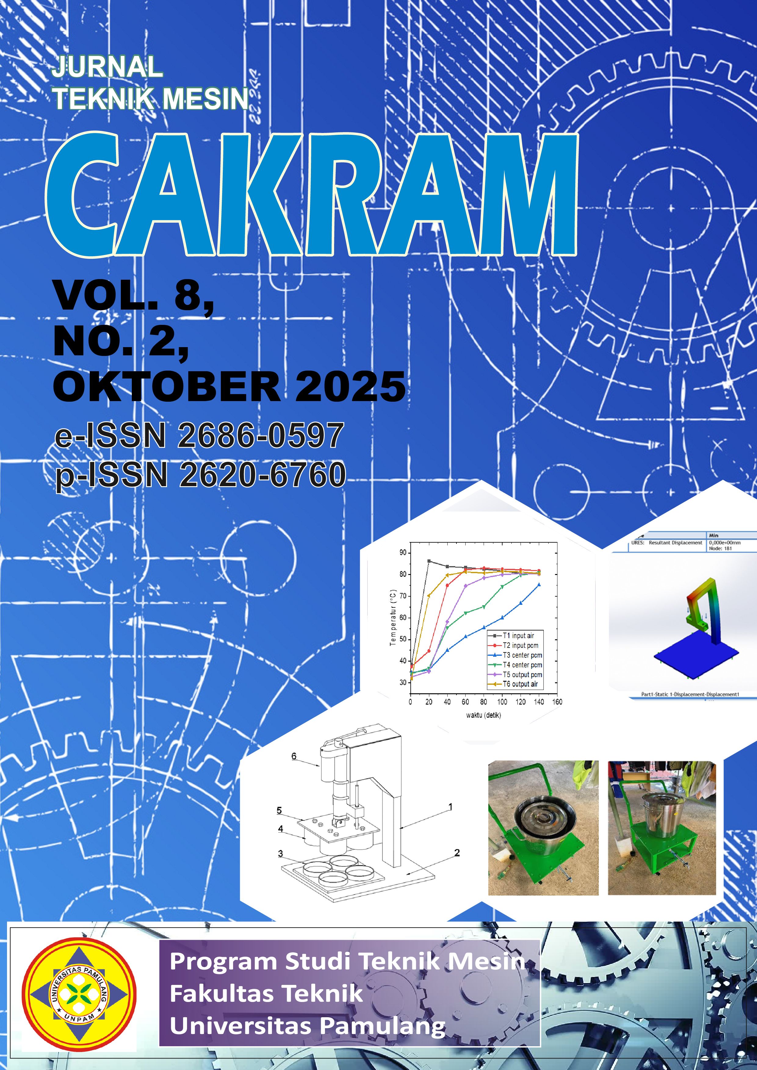 					View Vol. 8 No. 2 (2025): Jurnal Teknik Mesin Cakram
				