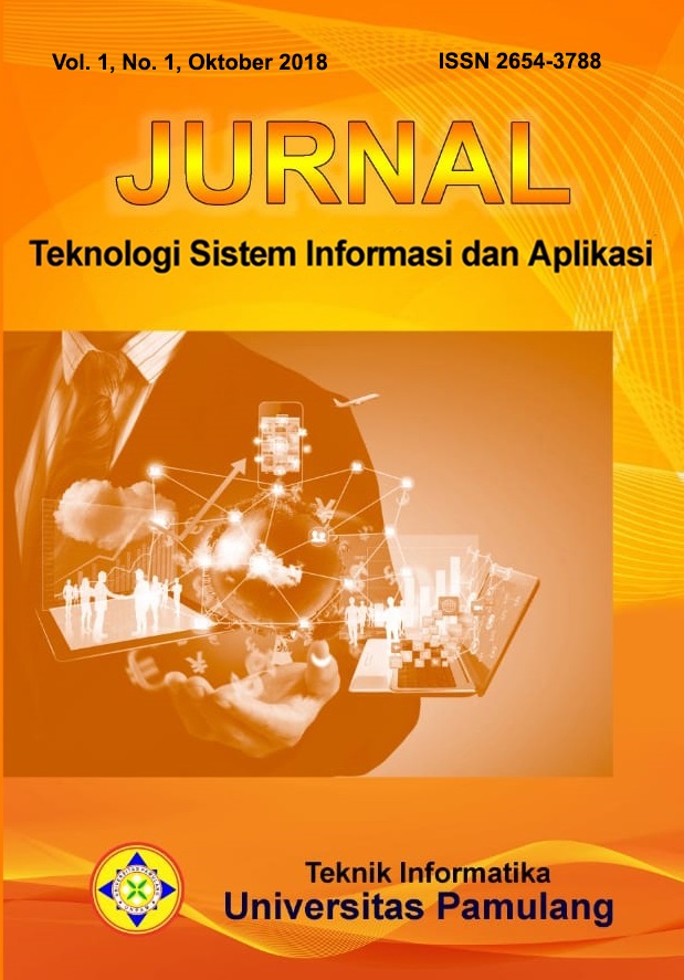 Jurnal Teknologi Sistem Informasi dan Aplikasi Vol. 1, No. 1, Oktober 2018