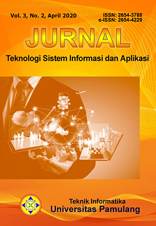 Jurnal Teknologi Sistem Informasi dan Aplikasi Vol. 3 No. 2 April 2020