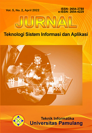 					View Vol. 5 No. 2 (2022): Jurnal Teknologi Sistem Informasi dan Aplikasi
				