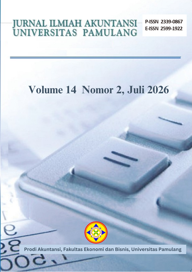 					View Vol. 14 No. 2 (2026): Jurnal Ilmiah Akuntansi Universitas Pamulang
				