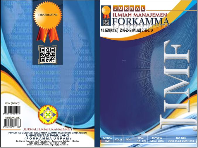 					View Vol. 9 No. 2 (2026):  JIMF (Jurnal Ilmiah Manajemen Forkamma)
				