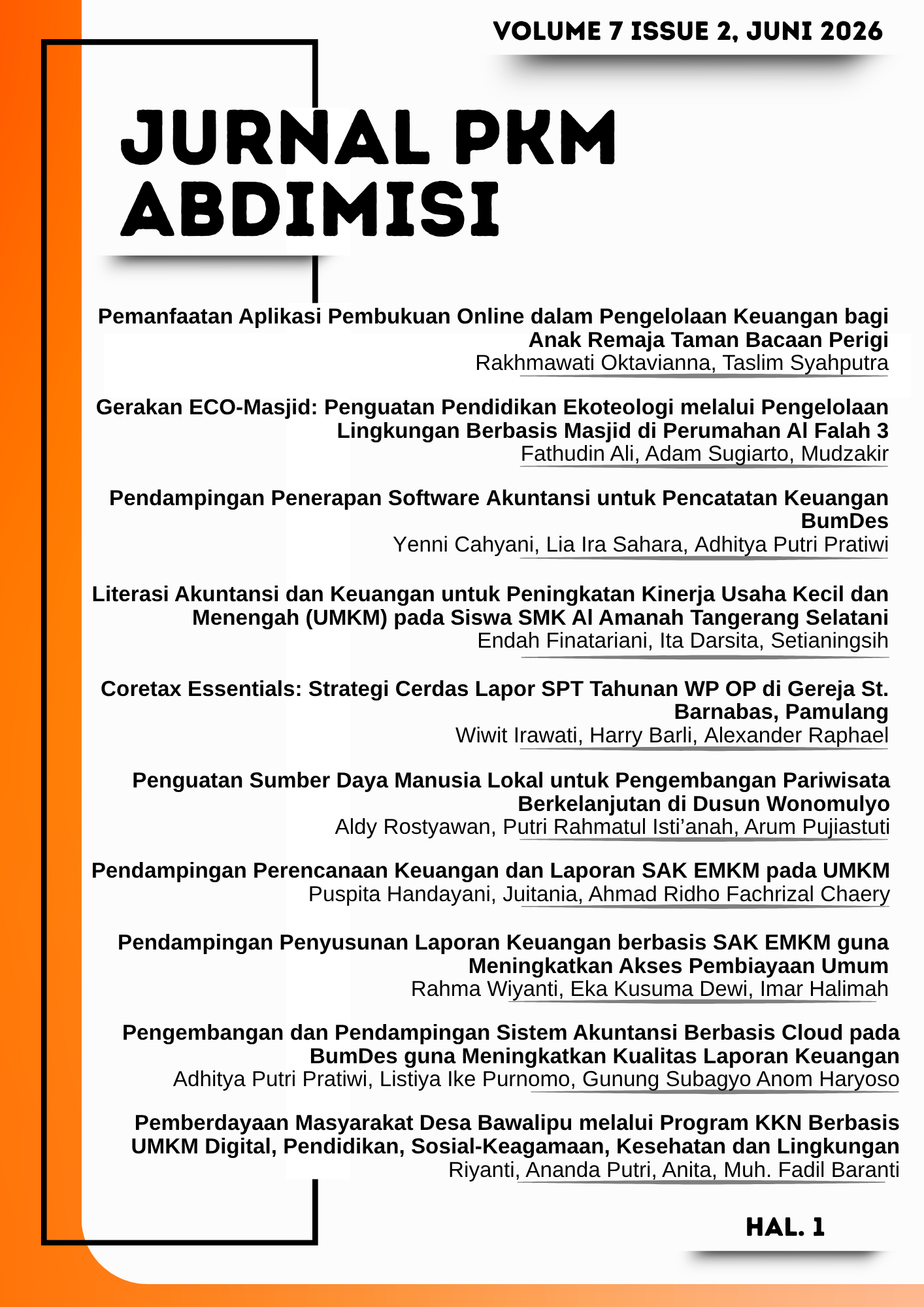 					View Vol. 7 No. 2 (2026): Abdimisi
				
