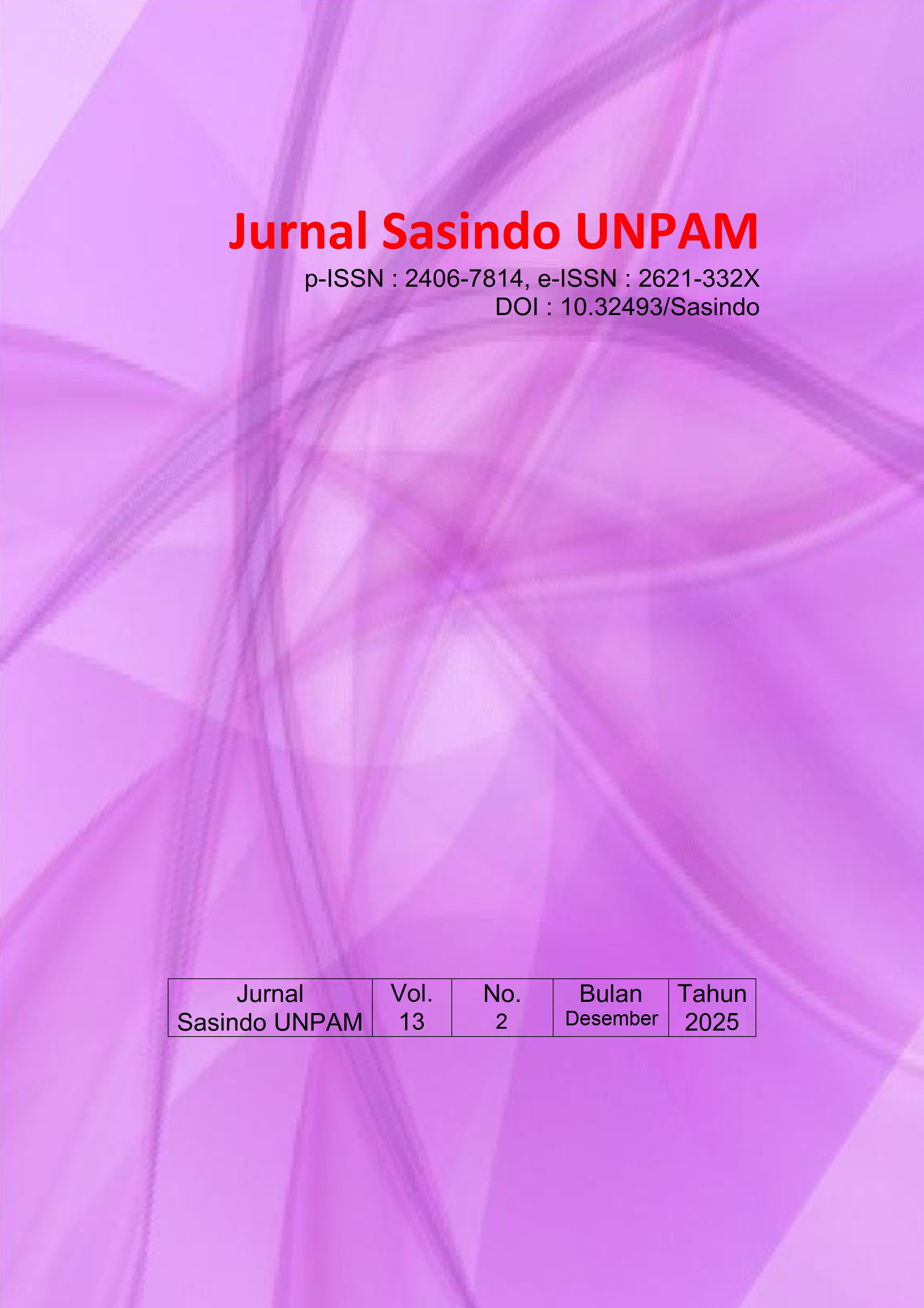 					View Vol. 13 No. 2 (2025): Jurnal Sasindo UNPAM
				
