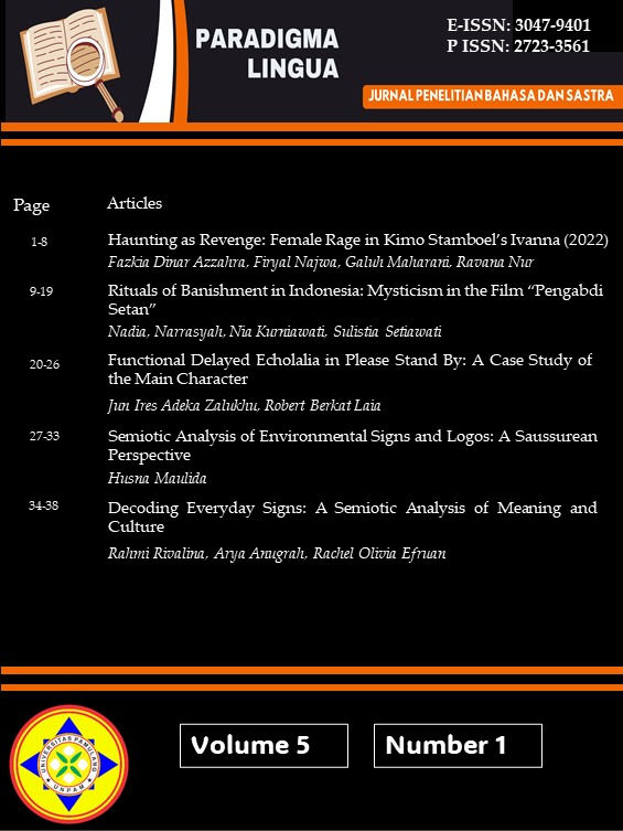 					View Vol. 5 No. 1 (2025): Paradigma Lingua: Jurnal Penelitian Bahasa dan Sastra
				